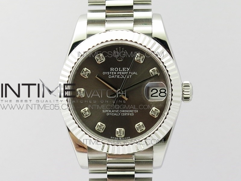Datejust 31mm 278275 SS BP Best Edition Gray Crystals Markers Dial on SS President Bracelet Datejust 31mm 278275 SS BP Best Edition Gray Crystals Markers Dial on SS President Bracelet