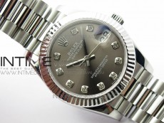 Datejust 31mm 278275 SS BP Best Edition Gray Crystals Markers Dial on SS President Bracelet