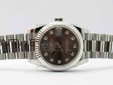 Datejust 31mm 278275 SS BP Best Edition Gray Crystals Markers Dial on SS President Bracelet