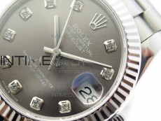 Datejust 31mm 278275 SS BP Best Edition Gray Crystals Markers Dial on SS President Bracelet
