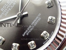 Datejust 31mm 278275 SS BP Best Edition Gray Crystals Markers Dial on SS President Bracelet