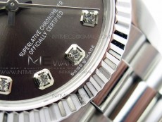 Datejust 31mm 278275 SS BP Best Edition Gray Crystals Markers Dial on SS President Bracelet
