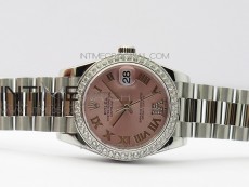 Datejust 31mm 278275 SS Crystals bezel BP Best Edition Silver Roman Markers Dial(@6 Crystal Makrer) on SS President Bracelet