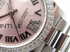 Datejust 31mm 278275 SS Crystals bezel BP Best Edition Silver Roman Markers Dial(@6 Crystal Makrer) on SS President Bracelet