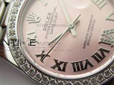 Datejust 31mm 278275 SS Crystals bezel BP Best Edition Silver Roman Markers Dial(@6 Crystal Makrer) on SS President Bracelet