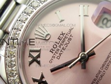 Datejust 31mm 278275 SS Crystals bezel BP Best Edition Silver Roman Markers Dial(@6 Crystal Makrer) on SS President Bracelet