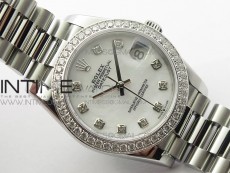 Datejust 31mm 278275 SS Crystal bezel BP Best Edition White Mop Dial(@6 Crystal Makrer) on SS President Bracelet
