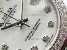 Datejust 31mm 278275 SS Crystal bezel BP Best Edition White Mop Dial(@6 Crystal Makrer) on SS President Bracelet