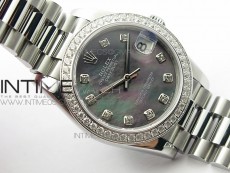 Datejust 31mm 278275 SS Crystal bezel BP Best Edition Gray MOP Dial(@6 Crystal Makrer) on SS President Bracelet