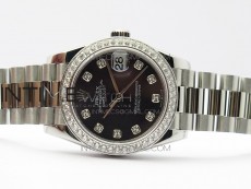 Datejust 31mm 278275 SS Crystal bezel BP Best Edition Gray MOP Dial(@6 Crystal Makrer) on SS President Bracelet