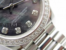 Datejust 31mm 278275 SS Crystal bezel BP Best Edition Gray MOP Dial(@6 Crystal Makrer) on SS President Bracelet