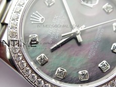 Datejust 31mm 278275 SS Crystal bezel BP Best Edition Gray MOP Dial(@6 Crystal Makrer) on SS President Bracelet