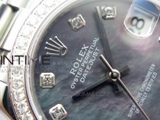 Datejust 31mm 278275 SS Crystal bezel BP Best Edition Gray MOP Dial(@6 Crystal Makrer) on SS President Bracelet