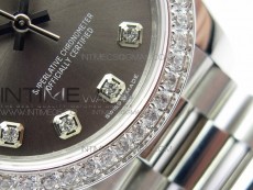 Datejust 31mm 278275 SS Crystal bezel BP Best Edition Gray Dial(@6 Crystal Makrer) on SS President Bracelet