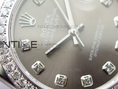 Datejust 31mm 278275 SS Crystal bezel BP Best Edition Gray Dial(@6 Crystal Makrer) on SS President Bracelet