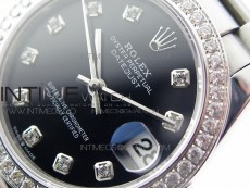Datejust 31mm 278275 SS Crystal bezel BP Best Edition Black Dial(@6 Crystal Marker) on RG President Bracelet