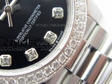 Datejust 31mm 278275 SS Crystal bezel BP Best Edition Black Dial(@6 Crystal Marker) on RG President Bracelet