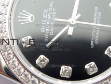Datejust 31mm 278275 SS Crystal bezel BP Best Edition Black Dial(@6 Crystal Marker) on RG President Bracelet