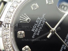 Datejust 31mm 278275 SS Crystal bezel BP Best Edition Black Dial(@6 Crystal Marker) on RG President Bracelet