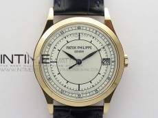 Calatrava 5296R RG ZF 1:1 Best Edition White Dial Blue Hands on Blue Leather Strap 324CS (Free box)