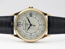 Calatrava 5296R RG ZF 1:1 Best Edition White Dial Blue Hands on Blue Leather Strap 324CS (Free box)