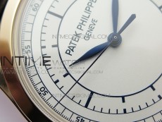 Calatrava 5296R RG ZF 1:1 Best Edition White Dial Blue Hands on Blue Leather Strap 324CS (Free box)