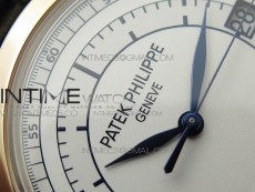 Calatrava 5296R RG ZF 1:1 Best Edition White Dial Blue Hands on Blue Leather Strap 324CS (Free box)