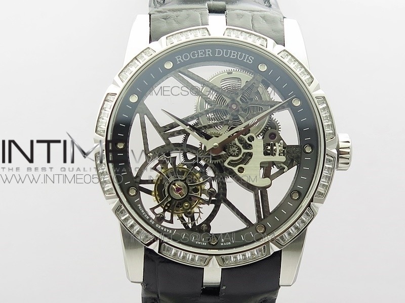 Excalibur Rddbex0393 SS Crystals Bezel BBR Best Edition Skeleton Dial on Black Leather Strap A2136 Tourbillon V4 Excalibur Rddbex0393 SS Crystals Bezel BBR Best Edition Skeleton Dial on Black Leather Strap A2136 Tourbillon V4