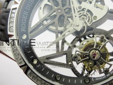 Excalibur Rddbex0393 SS Crystals Bezel BBR Best Edition Skeleton Dial on Black Leather Strap A2136 Tourbillon V2