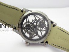 Excalibur Rddbex0393 SS Crystals Bezel BBR Best Edition Skeleton Dial on Black Leather Strap A2136 Tourbillon V2