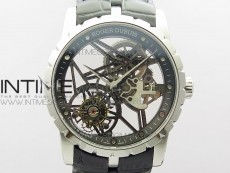 Excalibur Rddbex0393 SS BBR Best Edition Skeleton Dial on Black Leather Strap A2136 Tourbillon V2