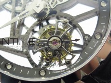Excalibur Rddbex0393 SS BBR Best Edition Skeleton Dial on Black Leather Strap A2136 Tourbillon V2