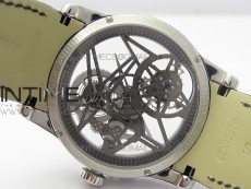 Excalibur Rddbex0393 SS BBR Best Edition Skeleton Dial on Black Leather Strap A2136 Tourbillon V2