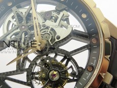 Excalibur Rddbex0393 RG BBR Best Edition Skeleton Dial on Brown Leather Strap A2136 Tourbillon V2