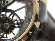 Excalibur Rddbex0393 RG BBR Best Edition Skeleton Dial on Brown Leather Strap A2136 Tourbillon V2