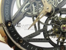 Excalibur Rddbex0393 RG BBR Best Edition Skeleton Dial on Brown Leather Strap A2136 Tourbillon V2