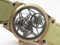 Excalibur Rddbex0393 RG BBR Best Edition Skeleton Dial on Brown Leather Strap A2136 Tourbillon V2