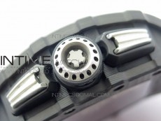 RM011 Carbon Case Chrono KVF 1:1 Best Edition Crystal Skeleton Yellow Dial on White Rubber Strap A7750 V2