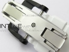 RM011 Carbon Case Chrono KVF 1:1 Best Edition Crystal Skeleton Yellow Dial on White Rubber Strap A7750 V2