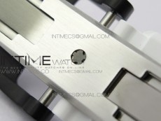 RM011 Carbon Case Chrono KVF 1:1 Best Edition Crystal Skeleton Yellow Dial on White Rubber Strap A7750 V2