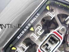 RM011 Carbon Case Chrono KVF 1:1 Best Edition Crystal Skeleton Yellow Dial on Black Rubber Strap A7750 V2