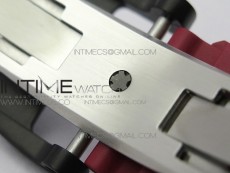 RM011 Carbon Case Chrono KVF 1:1 Best Edition Crystal Skeleton Yellow Dial on Red Rubber Strap A7750 V2