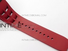 RM011 Carbon Case Chrono KVF 1:1 Best Edition Crystal Skeleton Yellow Dial on Red Rubber Strap A7750 V2