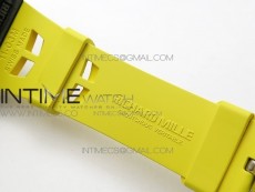 RM011 Carbon Case Chrono KVF 1:1 Best Edition Crystal Skeleton Yellow Dial on Yellow Rubber Strap A7750 V2