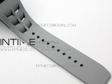 RM011 Carbon Case Chrono KVF 1:1 Best Edition Crystal Skeleton Yellow Dial on Gray Rubber Strap A7750 V2