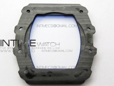 RM011 Carbon Case Chrono KVF 1:1 Best Edition Crystal Skeleton Yellow Dial on Gray Rubber Strap A7750 V2