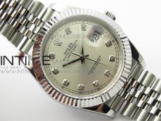 DateJust 41 126334 SS BP 1:1 Best Edition New Version Silver Crystals Markers Dial on Jubilee Bracelet