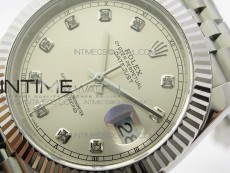 DateJust 41 126334 SS BP 1:1 Best Edition New Version Silver Crystals Markers Dial on Jubilee Bracelet