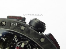 RM011 Carbon Case Carbon Bezel Chronograph KVF 1:1 Best Edition Skeleton Dial on Black Rubber Strap A7750