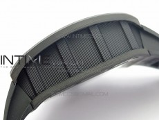 RM011 Carbon Case Carbon Bezel Chronograph KVF 1:1 Best Edition Skeleton Dial on Black Rubber Strap A7750
